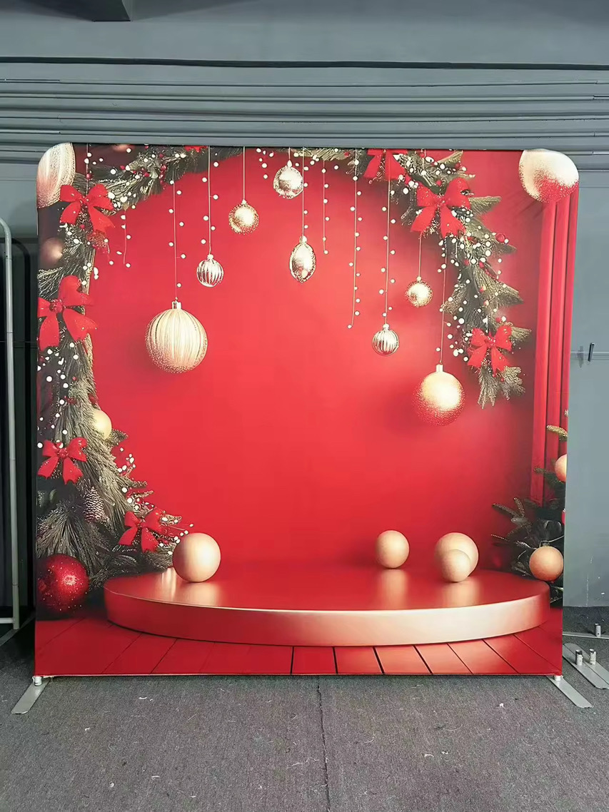 Red Christmas Stage backdrop